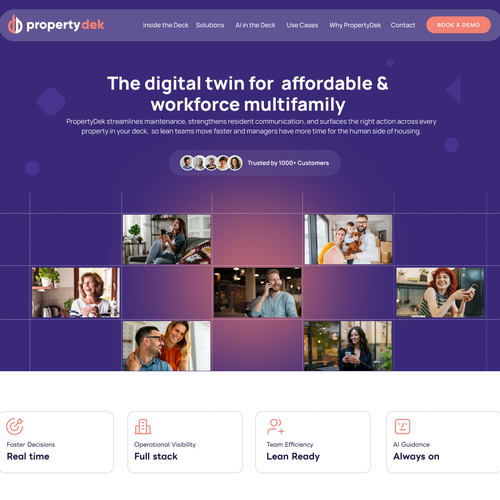 Redesigned website with the title 'Prop Tech Website Design'