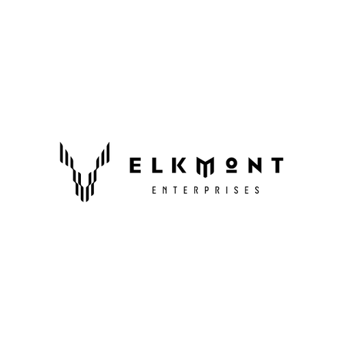 Optical illusion design with the title 'Elkmont Enterprises Elk Symbol Logo'