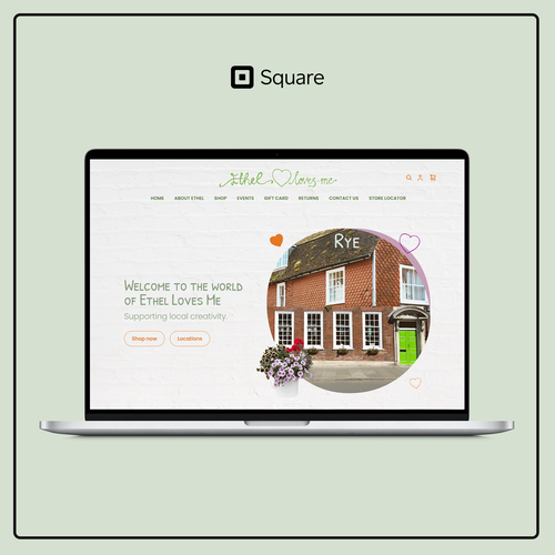 Workshop design with the title 'Creative and Independent Store - Square Online Website Design'
