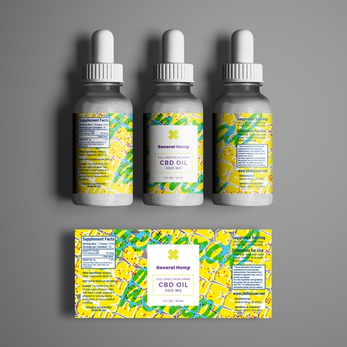 Cannabis label with the title 'CBD packaging design'