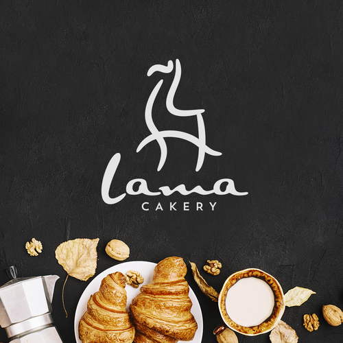 L design with the title 'Artistic line art logo for handicraft bakery shop.'