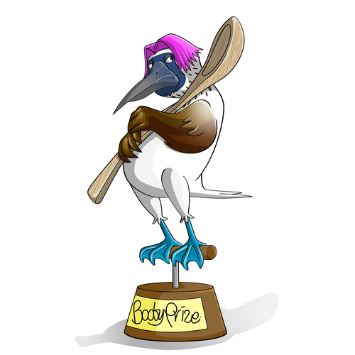Freehand design with the title 'Mascot Character for Booby Prize'