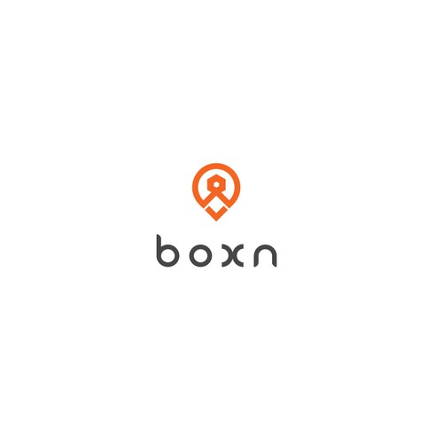 Location pin logo with the title 'Modern Abstract Logo For Boxn'