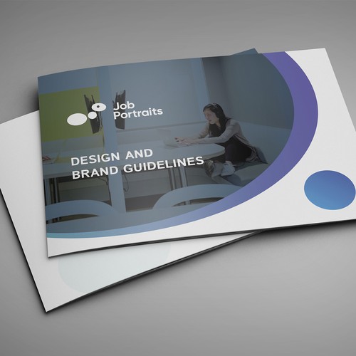 Style guide design with the title 'Brand guide for unique job portal.'