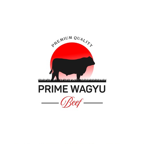 Livestock logo with the title 'Logo Prime Wagyu Beef'