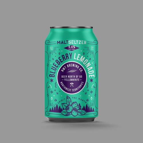 Simple label with the title 'Seltzer label design for a brewery located in the Northwest Territories'