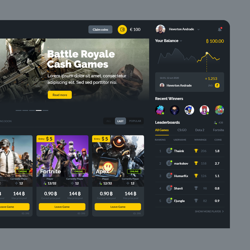 Application website with the title 'Battlewar'