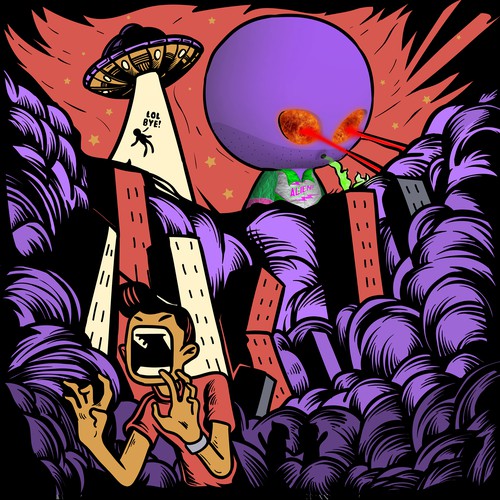 Alien t-shirt with the title 'Alien Invasion'