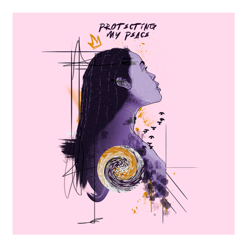 Black t-shirt with the title 't-shirt design'