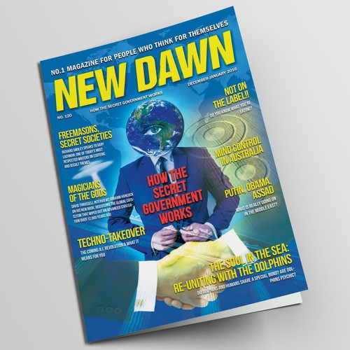 Political design with the title 'New Dawn Magazine Cover'