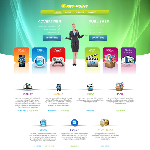 Agency website with the title 'Key Point - Ad Network Home Page'