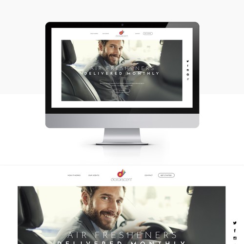 Car design with the title 'Air freshener subscription service'