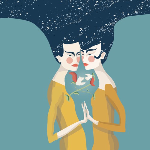 Modern artwork with the title 'Flower'