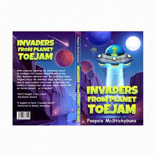 Alien book cover with the title 'book cover design'