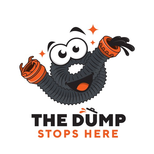 RV logo with the title 'RVers find dump stations logo'