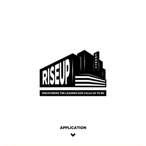 Theater logo with the title 'Logo Concept for Rise Up Series of a Church'