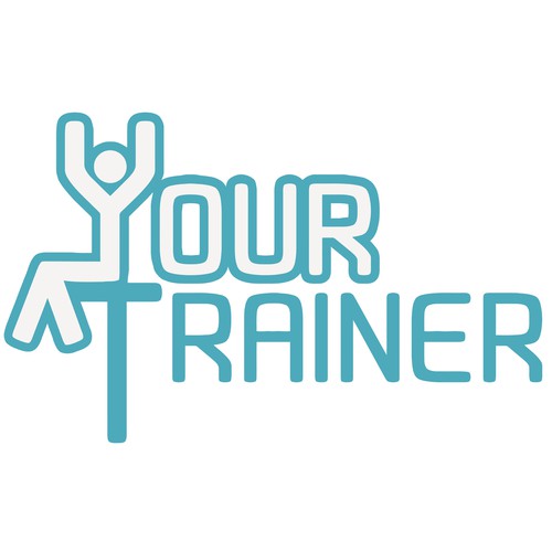 Light blue logo with the title 'Logo for Fitness&Health application.'