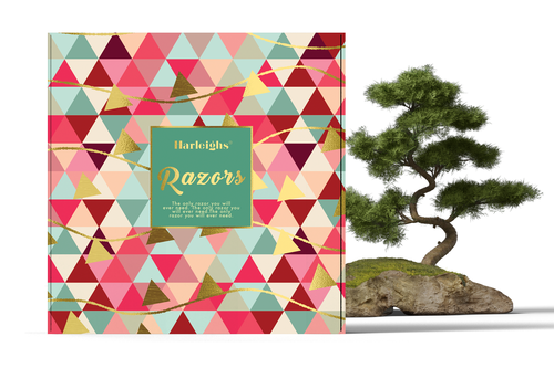 Multicolor design with the title 'Create a refreshing and vibrant packaging design for a womens razor subscription!'