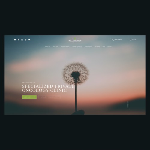 Parallax website with the title 'New modern web design needed for German private oncology clinic'