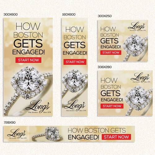 Ring design with the title 'Engagement Ring Ads For Boston Jeweler'