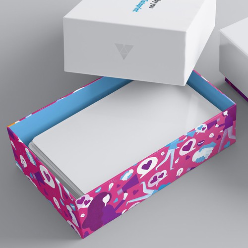 Business illustration with the title 'Illustration for Vistaprint’s premium biz card boxes'