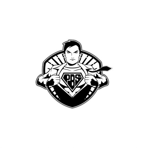 super hero logos black and white