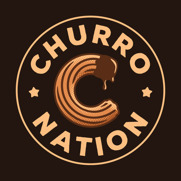 Churro logo with the title 'Logo for a new Churro shop'