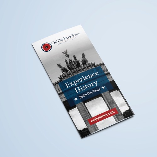 History design with the title 'Modern Brochure for On The Front Tours'