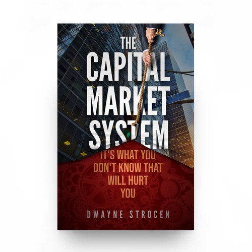 Curtain design with the title 'Book Cover revealing secrets of capital markets'