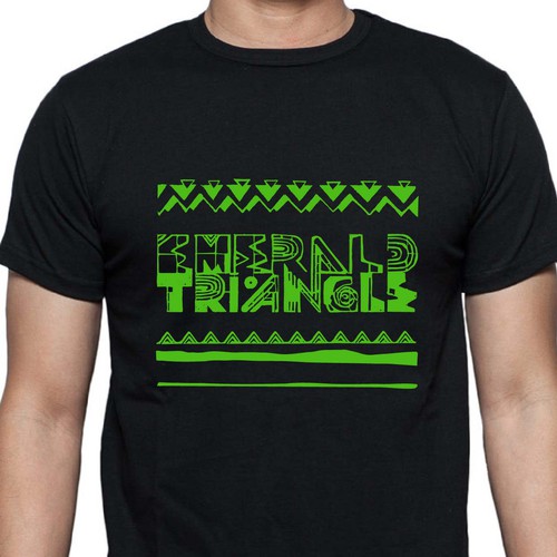 Tribal t-shirt with the title 'T-Shirt Design Emerald Triangle'