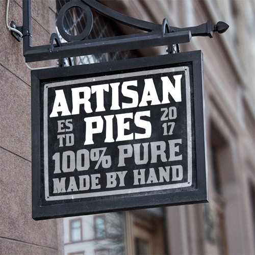 Handmade design with the title 'logo for Artisan Pies made by hand'