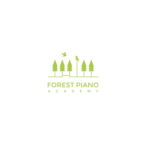 Piano design with the title 'Forest Piano Academy'