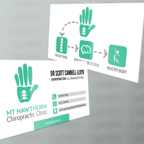Chiropractic design with the title 'Mt Hawthorn Chiropractic Clinic is looking for modern designs for new business cards'