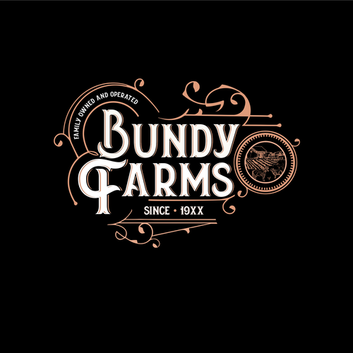 Agricultural logo with the title 'Bundy Farms  Vintage Logo'