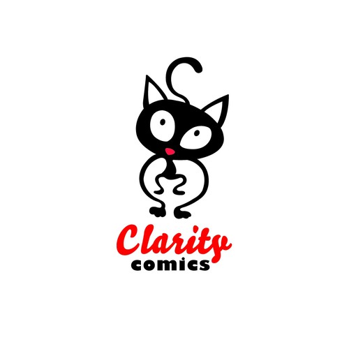Curiosity design with the title 'A cat so cute she can beat up superheroes'