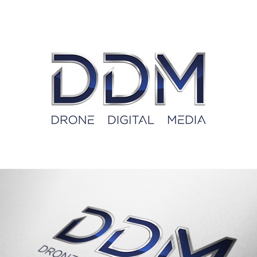 Machine logo with the title 'DDM Drone Digital Media Logo Design'