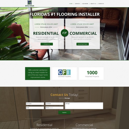 Floor design with the title 'Spectrum Installation   First web site  a new ball game'