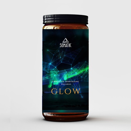 Chocolate label with the title 'Label for a sophisticated, delicious, magical, chocolate wellness supplement'