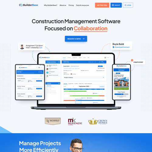 SaaS website with the title 'Website Design for a SaaS business '