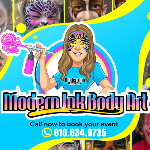 Mascot brand with the title 'Modern Ink Body Art'