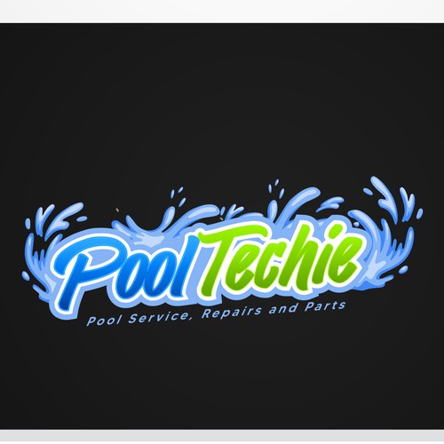 Swimming logo with the title 'PoolTechie'