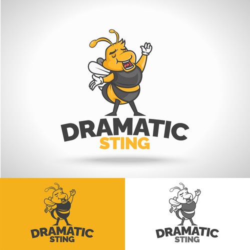 Singer logo with the title 'Bee Singing Concept Logo'