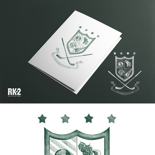 Family artwork with the title 'Fun family crest'