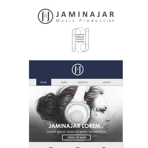 Corporate identity logo with the title 'Music Production Company Logo'