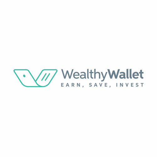 Wallet design with the title 'Wealthy Wallet logo'