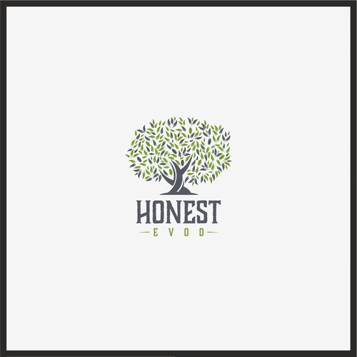 Olive oil logo with the title 'HONEST EVOO'