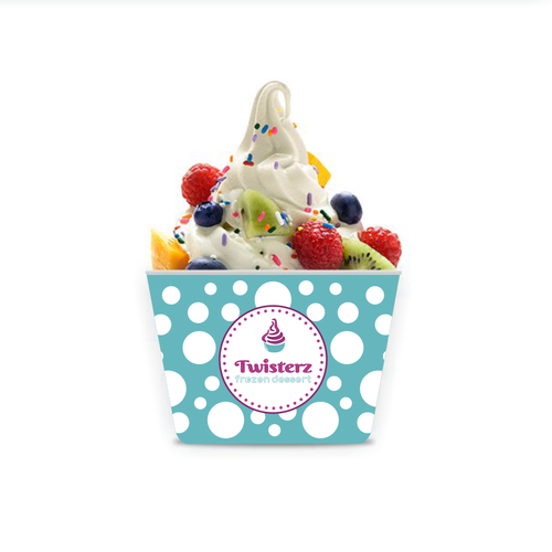 Frozen yogurt design with the title 'Twisterz Custom Yogurt Cup'
