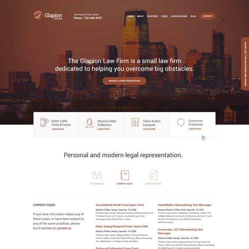 Legal design with the title 'Glapion Law Firm '