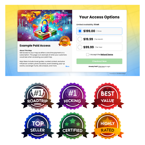 Badge design with the title 'Colorful Badges Design'