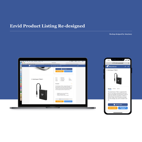 Redesigned website with the title 'Ezvid'